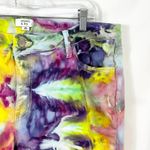Crown & Ivy  Sz 16 Capri Jeans Handmade Tie Dye Denim Yellow Purple Raw Hem 1478 Photo 4