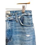 Reformation  Cropped Cigarette savu jeans Distressed Ripped Knee Denim Light Wash Photo 3