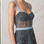 ABS Allen Schwartz NWT Eden Bustier Floral Print Midi Semi-Sheer Mesh Panels 10 Photo 2