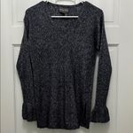 Michael Stars  Navy & White Heathered Lightweight V Neck Sweater - Size Small Photo 0