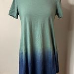 Seafoam Green & Blue Dress Ombré T Shirt Dress in Size Small Photo 0