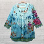 Soft Surroundings  L'atalante Tunic PM  Blue Tropical Photo 1