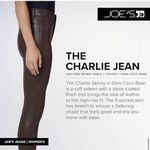 joe's jeans The Charlie High-Rise Coated Skinny Jeans Dark Cocoa Sz 28 NWT Ankle Photo 6