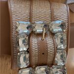 A New Day  Beige Mules with Crystal Buckle rattan size 10 Photo 5
