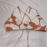 Roxy Printed Beach Classics Terra Cotta Tiki Flying Flowers Scoop Bikini Top - L Photo 4
