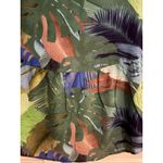 Via Appia Tropical Leaf Print V Neck Short Sleeve Blouse Women's Top Green Photo 4