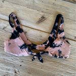 Tie die /tie front tan and black bathing suit top Photo 0