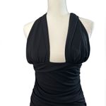 ZARA #15 NWT Draped Halter Dress in Black Photo 6