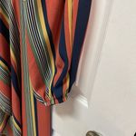 Charlotte Russe  Orange Blue Striped Dress Peek A Boo Sleeve Vacation Wear Size M Photo 4