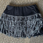 Lucky in Love Women's Level Up Fringe Tennis Skirt Size XS Black Photo 0