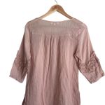 Umgee  Women Tunic Top S Peach Flower Crochet‎ Inlet Gauzy Boho Cottage Prairie Photo 3