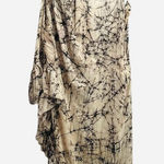 Designer Boutique One Shoulder Drape Crepe Floral Mini Dress Small Tan Size 4 Photo 0