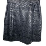 Tory Burch  Siri Jacquard Pencil Skirt Side Zip Front Pleats Black Metallic 6 Photo 1