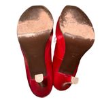 Fendi Decolette Nappa Red Platform Pump Sz 38 Photo 2