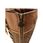 Timberland Guild Heel Lace-Up Leather Boots Size 8M Block Heel Patterned Shaft Photo 7