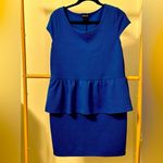 Wet Seal Plus Royal Blue Cap Sleeve Peplum Mini Dress Photo 1
