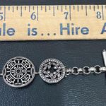 Lucky Brand Vintage  Pewter Toned Burgundy Red Rhinestones Toggle Bracelet 31g Photo 8