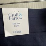 Croft & Barrow  Mid Rise Effortless Capri Navy Blue Pants Size 10 Photo 3