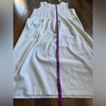 Linen Type Pleated Maxi Prairie Sleeveless Dress Embroidered Flowers Size undefined Photo 6