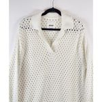 Aerie Womens Sweater White Crochet V Neck Long Sleeve Oversized Pullover Small Photo 7
