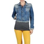 Diesel Fringi NE Denim Jean Jacket Women’s Small Leather Logo Stretch Fitted Y2K Photo 13