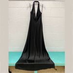 Laundry by Design Vintage Satin Halter Maxi Gown Slip Dress 6 Black 90s Y2K Old Money Red Carpet Photo 4