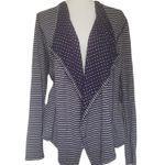 Market & Spruce Stripe Polka Dot Cardigan Womens Sz M Preppy Nautical Layering Photo 0