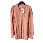 Calvin Klein Jeans  Large Pink Button-Down Shirt Pocket Long Sleeves Lyocell NWT Photo 3
