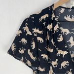 J.Crew Factory Cheetah Novelty Print V-Neck Short Sleeve Wrap Mini Dress Size 4 Photo 3