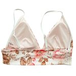 Aerie Floral Binding Longline Triangle Bikini Top Small Women’s Ballet Pink 9877 Photo 2