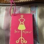 IPA Nima Muiltcolor Fabric and Tan Leather Pockets Messenger Baby Overnight Bag Pink Photo 8