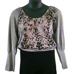 American Rag  Women’s Animal Print Long Sleeve Scoop Neck Top - Size Large Photo 2