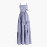 J.Crew Striped Maxi Dress in Lagoon White Stripes size 4 $168 Photo 4