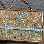 Gold Glitter Stone Clutch Evening Box Handbag Shoulder Handbag Photo 6