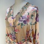 Victoria's Secret Long Printed Floral Pastel Pink Robe Vintage Gold Label Photo 1