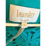 Laundry by Shelli Segal  Lace Blouse‎ Bell Sleeve Teal Green Top Size M Photo 2