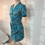 Pierre Cardin Multicolor Bold Print Short Sleeve Button Down Shirt Dress Sz 46 Photo 2