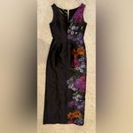 NWOT Kay Unger Helene Column Sleeveless raven boysenberry floral print sz 2 Purple Photo 4