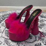EGO  Hot Pink Chunky Platform Heels - Size 8 Photo 0
