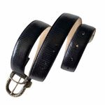 Brighton Vintage: ♡ Heart Charm Leather Belt ♡ Croc Embossed ♡ Two Tone Metal Photo 4