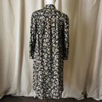 Vintage Hartsville PA 70s Prairie Floral High Neck Dress Black Olive Sage S/M Green Photo 4