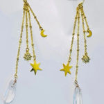 Anthropologie Celestial Galaxy Long Quartz Earrings Photo 0