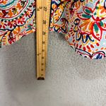 Zac and Rachel Button Up Womens 2X Top Colorful Paisley Short Sleeve Ruffle Boho Photo 3