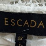 Escada Novelty Weave Cotton Tropical Weight Jacket White Abstract Size 38 8 Photo 3