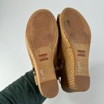 Toms  Tan Wedge Sandals with Ankle Straps and Woven Heel Size 7.5 Photo 6