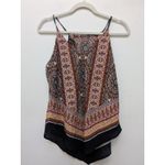 A Byer A. Byer Women's Sleeveless Boho Top Ethnic Print Brown Black Size M Photo 1