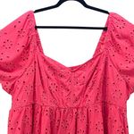 Torrid  Womens Blouse Size 4X Pink Eyelet Short‎ Sleeve Empire Waist Milkmaid Top Photo 3