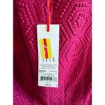 Elle Pink Textured Cap Sleeve Fit Flare Dress Size Small Photo 3