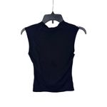 AQUA  Sleeveless Square Neck Knit Top Black Tank Stretch‎ Fitted top M Photo 5