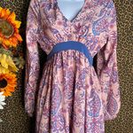 Unique Vintage NWT  70’s Pink Paisley Print Buttercup Maxi Dress X-SMALL Photo 4